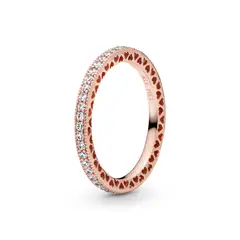 PANDORA - Anillo Corazones Recubrimiento en Oro Rosa