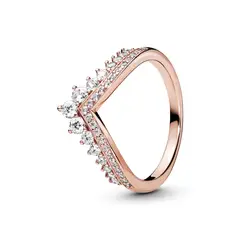 PANDORA - Anillo Deseo Clasico Resplandeciente Recubrimiento en Oro Rosa