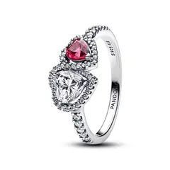 PANDORA - Anillo Halo Corazones Plata Esterlina