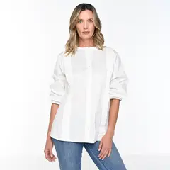 NEWPORT - Camisa Mujer Manga 3/4 de Algodón