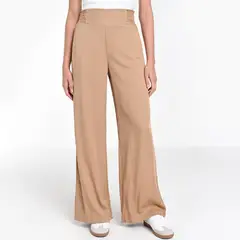 BASEMENT - Pantalón Wide leg Mujer Tiro alto