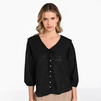 BASEMENT - Camisa Mujer Manga 3/4 de Algodón