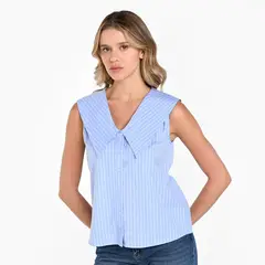 BASEMENT - Camisa Mujer Sin mangas de Algodón