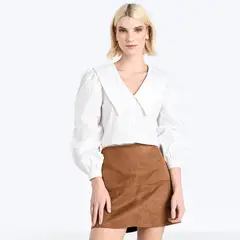 BASEMENT - Camisa Mujer Manga larga de Algodón
