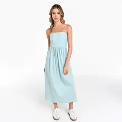 BASEMENT - Vestido Mujer Medio de Algodón
