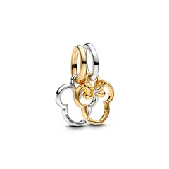 PANDORA - Charm Divisible Mickey Mouse & Minnie Mouse de Disney Plata Esterlina y Recubrimiento en Oro