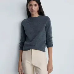 MANGO - Pantalón Recto Mujer Tiro medio