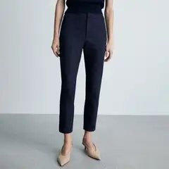MANGO - Pantalón Recto Mujer Tiro medio