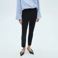 MANGO - Pantalón Recto Mujer Tiro medio