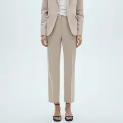 MANGO - Pantalón Recto Mujer Tiro medio