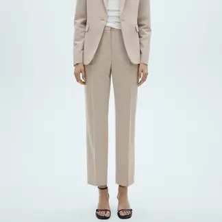 MANGO - Pantalón Recto Mujer Tiro medio