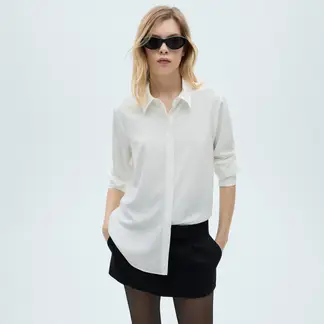 MANGO - Camisa Mujer Manga larga