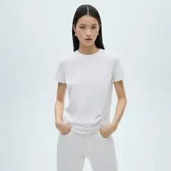 MANGO - Camiseta Mujer Manga corta de Algodón