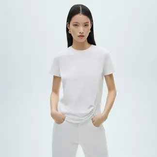 MANGO - Camiseta Mujer Manga corta de Algodón