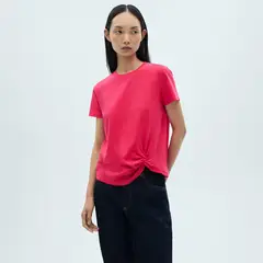 MANGO - Camiseta Mujer Manga corta de Algodón