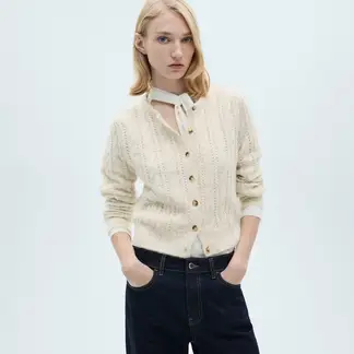 MANGO - Cardigan Mujer Tejido Manga larga