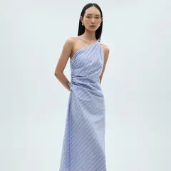 MANGO - Vestido Mujer Medio de Rayas de Algodón