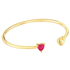 TOUS - Pulsera esclava con baño de oro 18 kt sobre plata y rubí creado en laboratorio Garden Of Love LGG