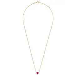 TOUS - Collar corto con baño de oro 18 kt sobre plata y rubí creado en laboratorio Garden Of Love LGG