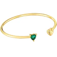 TOUS - Pulsera esclava con baño de oro 18 kt sobre plata y esmeralda creada en laboratorio Garden Of Love LGG