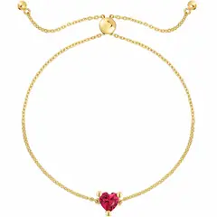 TOUS - Pulsera cadena con baño de oro 18 kt sobre plata y rubí creado en laboratorio Garden Of Love LGG