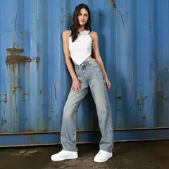 DENIMLAB - Jean Recto Mujer Tiro medio de Algodón