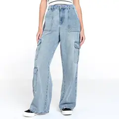 DENIMLAB - Jean Recto Mujer Tiro medio de Algodón
