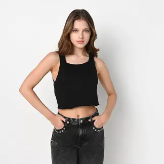 SYBILLA - Top esqueleto Mujer Sin mangas de Algodón