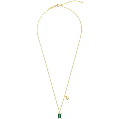 TOUS - Collar corto motivo oso con baño de oro 18 kt sobre plata y esmeralda creada en laboratorio Bold Bear LGG