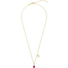 TOUS - Collar corto motivo oso con baño de oro 18 kt sobre plata y rubí creado en laboratorio Bold Bear LGG