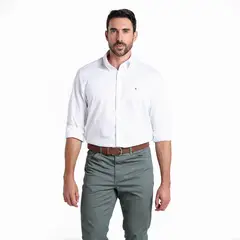 TOMMY HILFIGER - Camisa Hombre Manga larga de Algodón