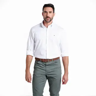 TOMMY HILFIGER - Camisa Hombre Manga larga de Algodón