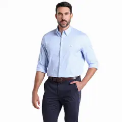 TOMMY HILFIGER - Camisa Hombre Con Puntos Manga larga de Algodón