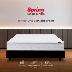 COLCHONES SPRING - Base Cama Spring Madison Doble Dividida 140x190 Negra