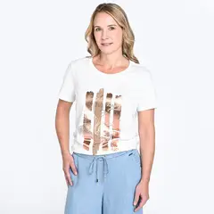 SOUTHLAND - Camiseta Mujer con Estampado Manga corta de Algodón