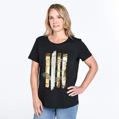SOUTHLAND - Camiseta Mujer con Estampado Manga corta de Algodón
