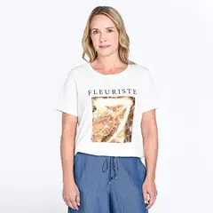 SOUTHLAND - Camiseta Mujer con Estampado Manga corta de Algodón