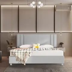 EKONOMODO - Colchón con Base Cama + Cabecero Firmeza Media Ortopédico Resortado Lupe