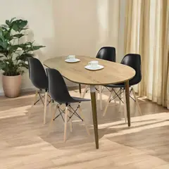 EKONOMODO - Juego de Comedor para 4 Personas (Comedor + 4 Sillas) Zell