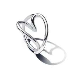 PANDORA - Anillo Corazón Organico Plata Esterlina