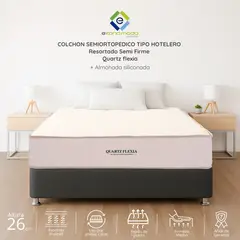 EKONOMODO - Colchón King Intermedio con Resortes QUARTZ FLEXIA 200 x 200 cm Colombia