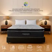 EKONOMODO - Colchón Queen Intermedio con Resortes Pocket OPULENCE POCKET 160 x 190 cm Colombia