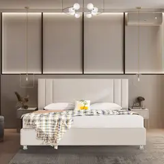 EKONOMODO - Colchón con Base Cama + Cabecero Firmeza Media Ortopédico Resortado Lupe