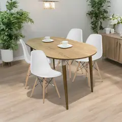 EKONOMODO - Juego de Comedor para 4 Personas (Comedor + 4 Sillas) Zell