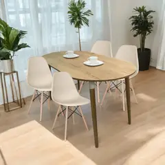 EKONOMODO - Juego de Comedor para 4 Personas (Comedor + 4 Sillas) Zell