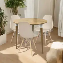 EKONOMODO - Juego de Comedor para 4 Personas (Comedor + 4 Sillas) Lizz