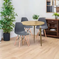EKONOMODO - Juego de Comedor para 4 Personas (Comedor + 4 Sillas) Lizz