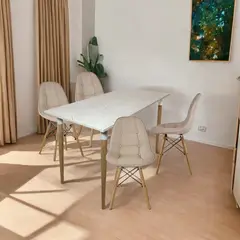 EKONOMODO - Juego de Comedor para 4 Personas (Comedor + 4 Sillas) Haby
