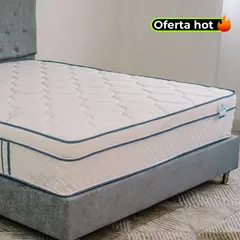 AZAME - Colchón Doble Firmeza Media Ortopédico con Pillow Resortado Luxury 140x190 cm Tela Anti-Flama Colchones - Precio de Lanzamiento