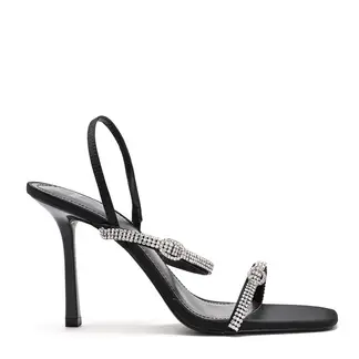 MANGO - Sandalias para Mujer con tacón Aguja Tira Strass